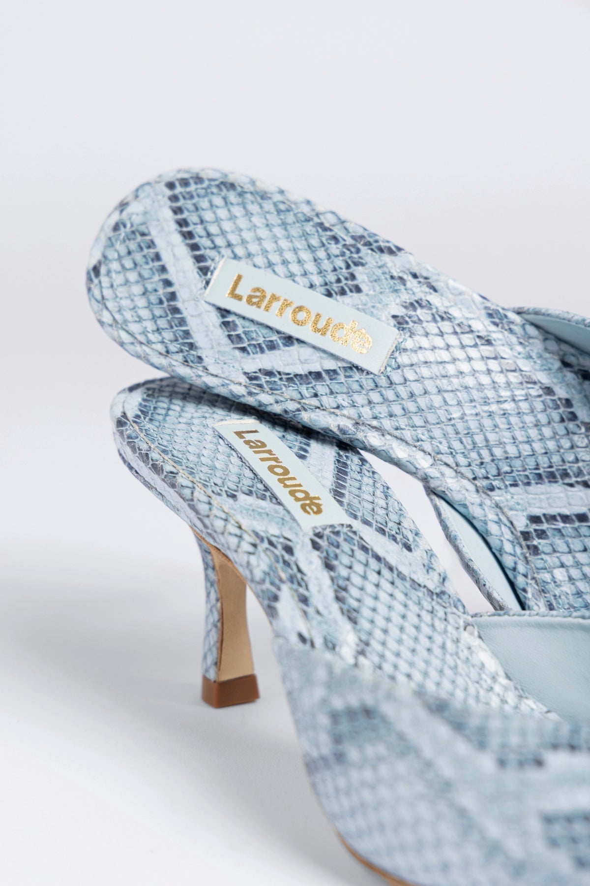 Larroude Carine Mule Maya Python Leather