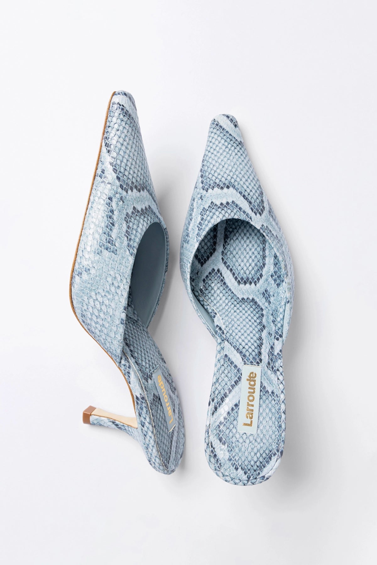 Larroude Carine Mule Maya Python Leather