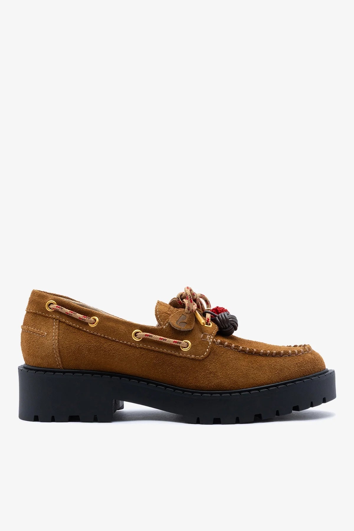 Larroude Cyprus Lugsole Loafer Russet Suede