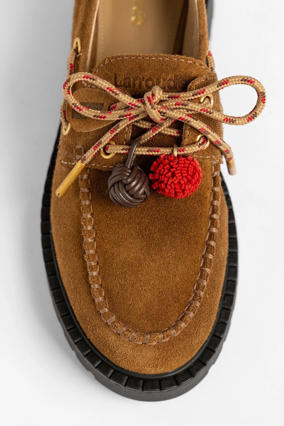 Larroude Cyprus Lugsole Loafer Russet Suede