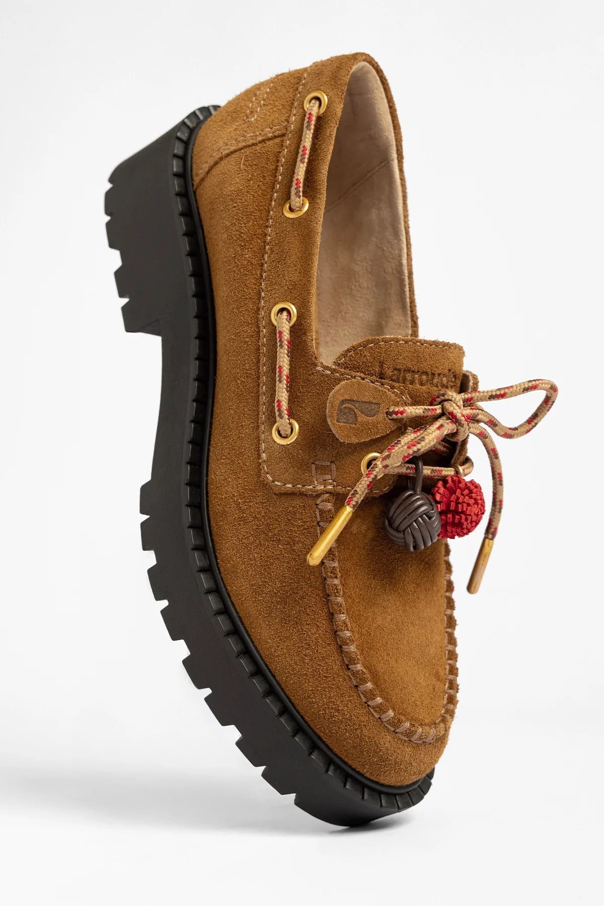 Larroude Cyprus Lugsole Loafer Russet Suede