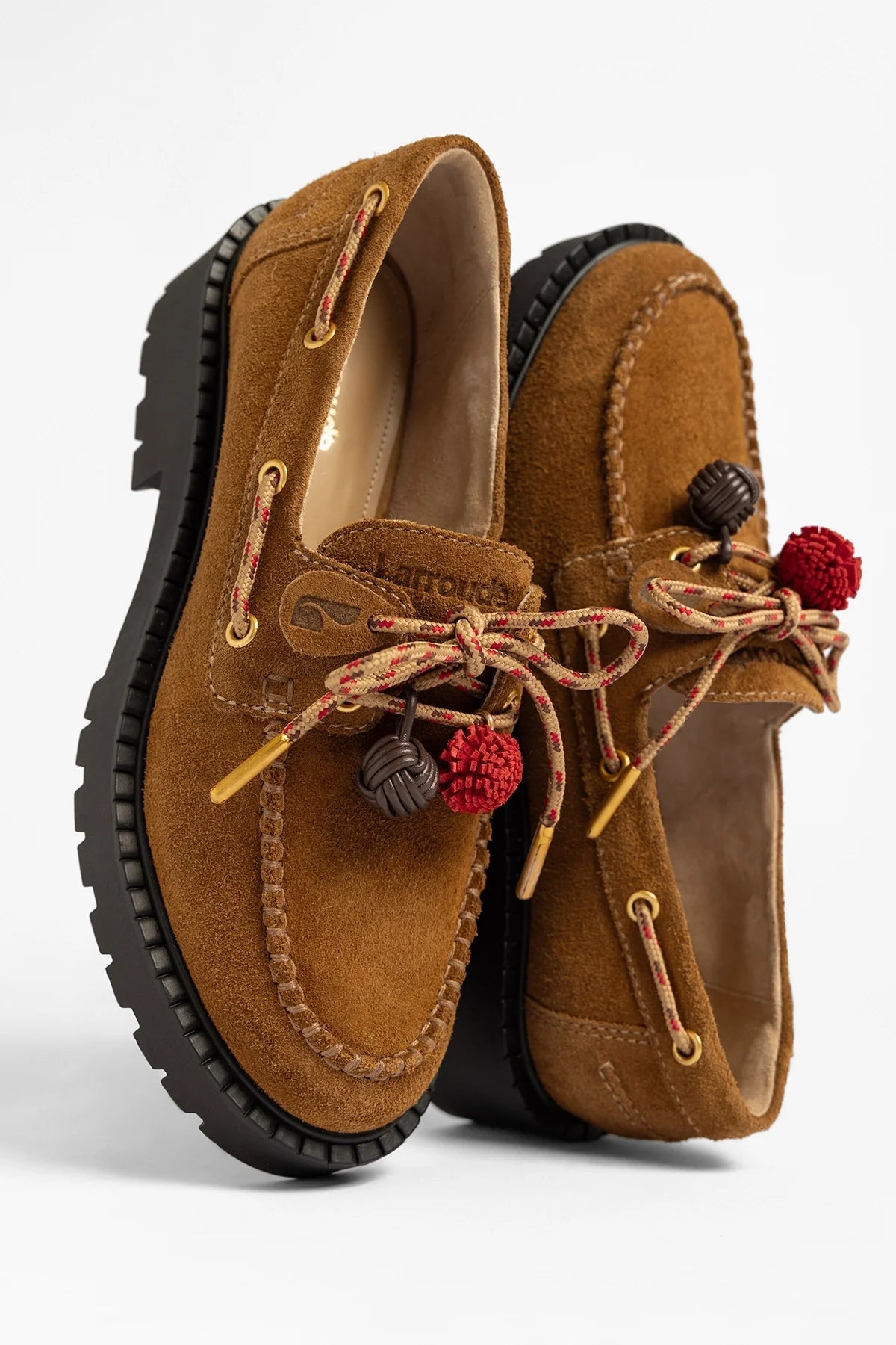Larroude Cyprus Lugsole Loafer Russet Suede