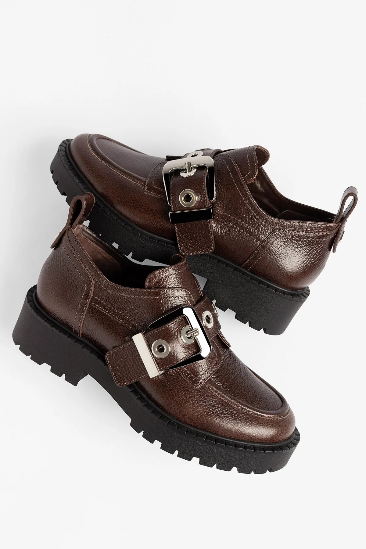 Larroude Stewart Lugsole Loafer Brown Leather