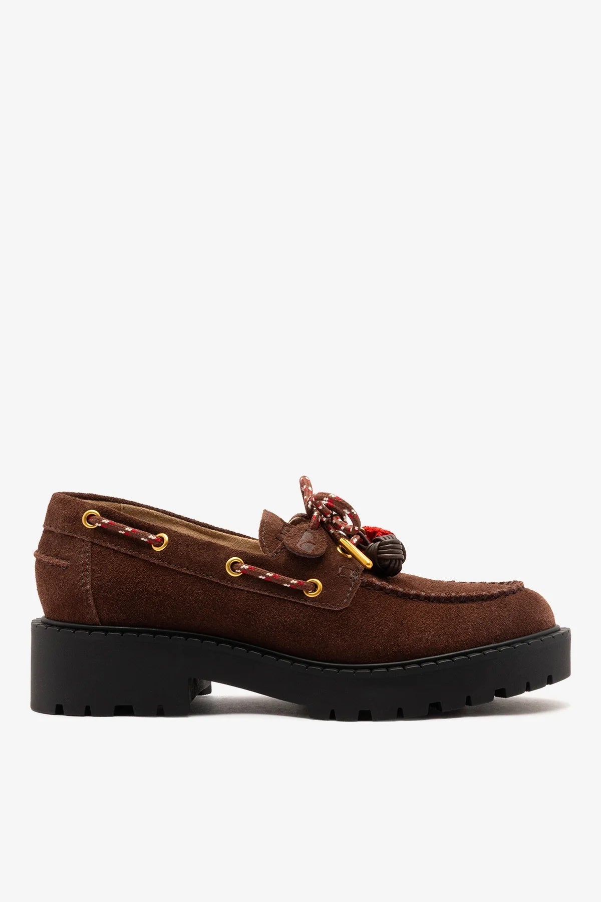 Larroude Cyprus Lugsole Loafer Brown Suede