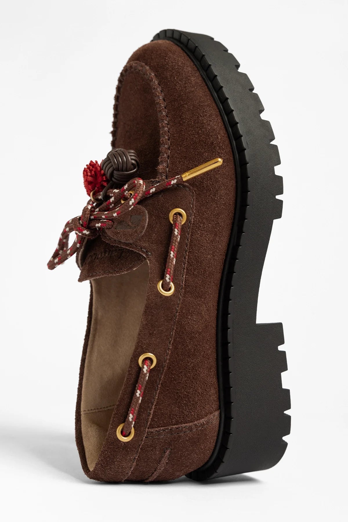 Larroude Cyprus Lugsole Loafer Brown Suede