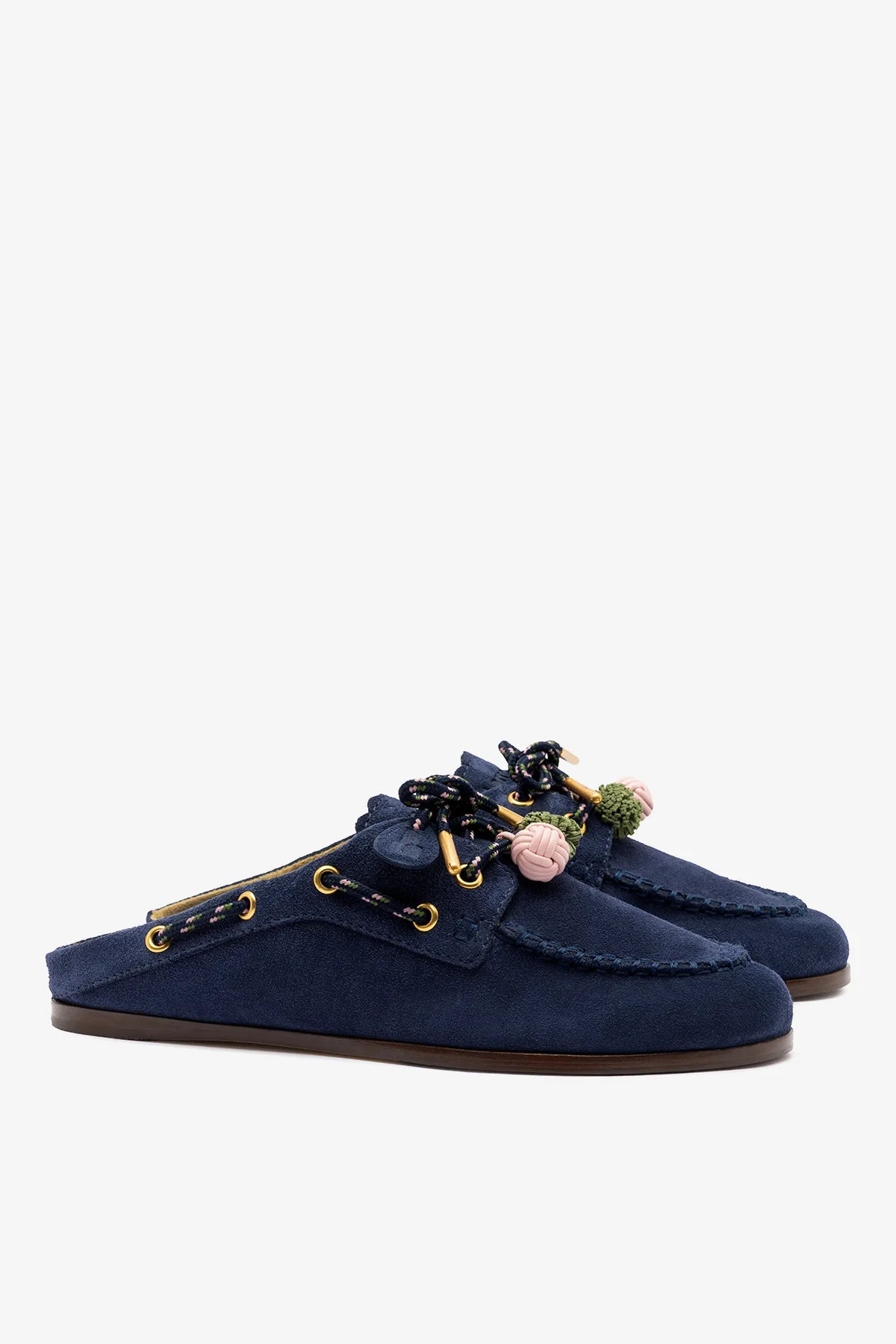 Larroude Cyprus Mule Indigo Suede