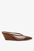 Larroude Loulou Mesh Mule Burnt Umber