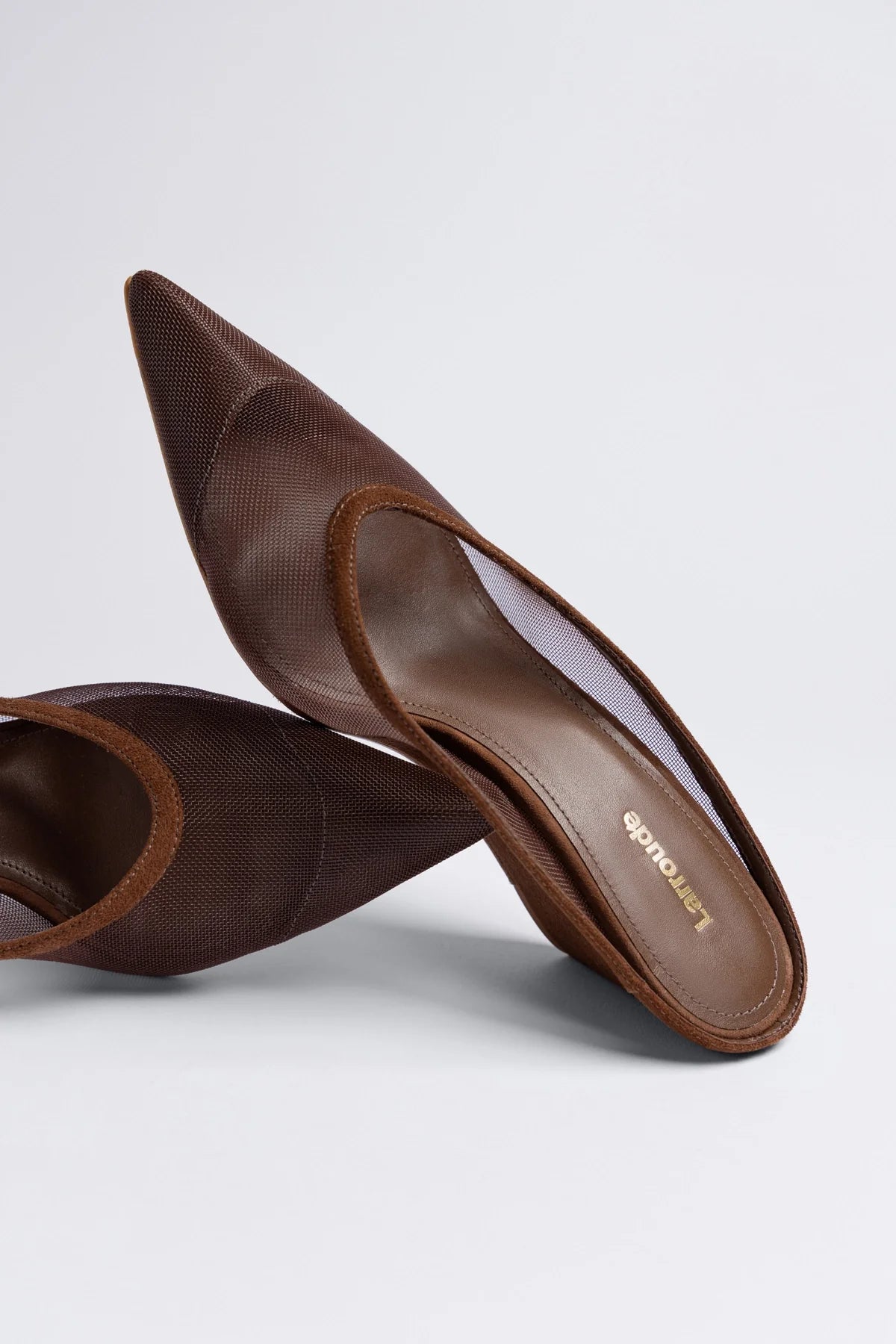 Larroude Loulou Mesh Mule Burnt Umber