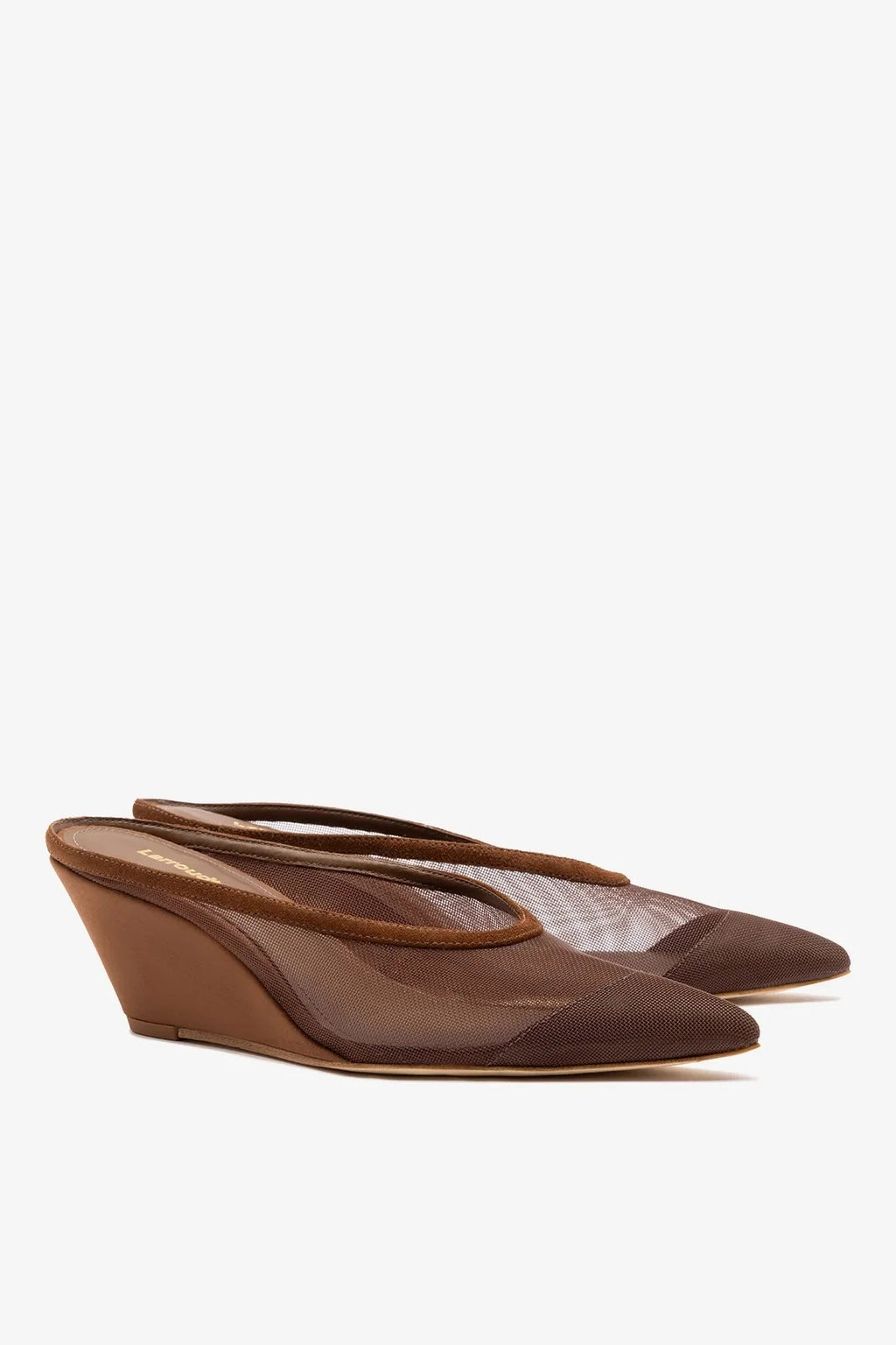 Larroude Loulou Mesh Mule Burnt Umber