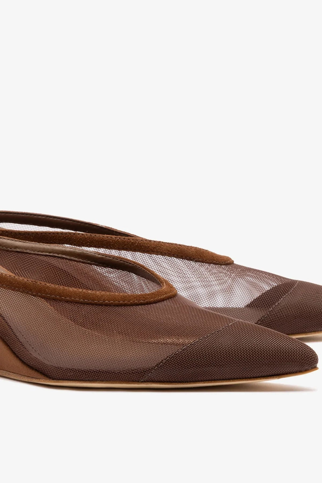 Larroude Loulou Mesh Mule Burnt Umber