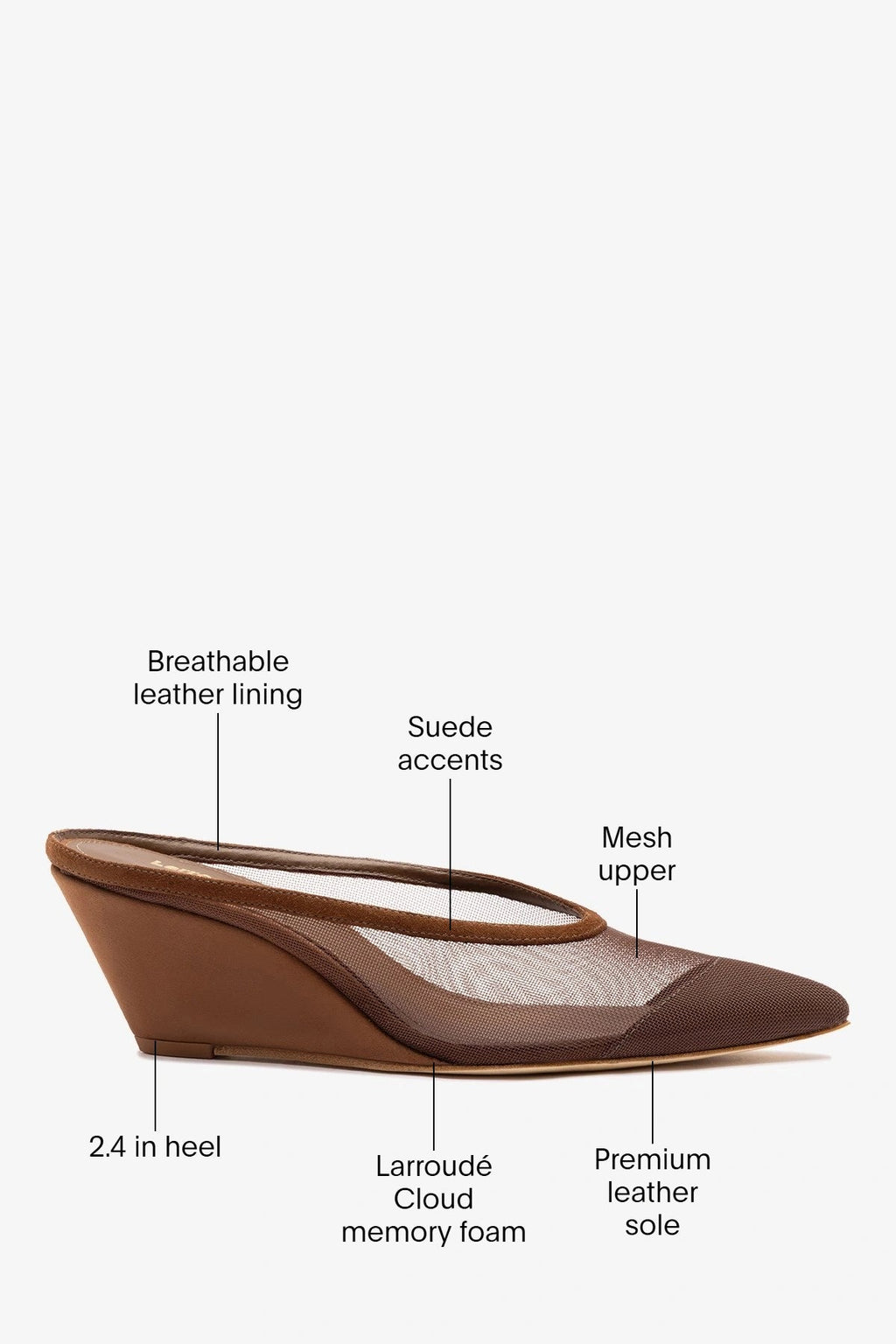 Larroude Loulou Mesh Mule Burnt Umber