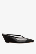 Larroude Loulou Mesh Mule Black