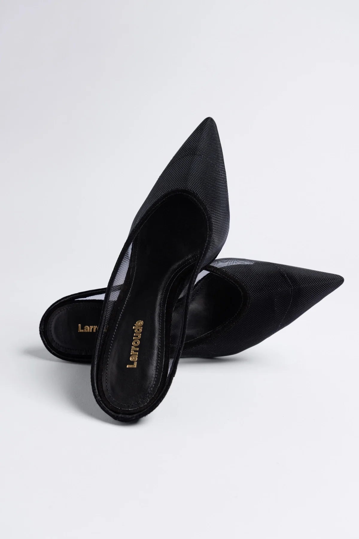 Larroude Loulou Mesh Mule Black