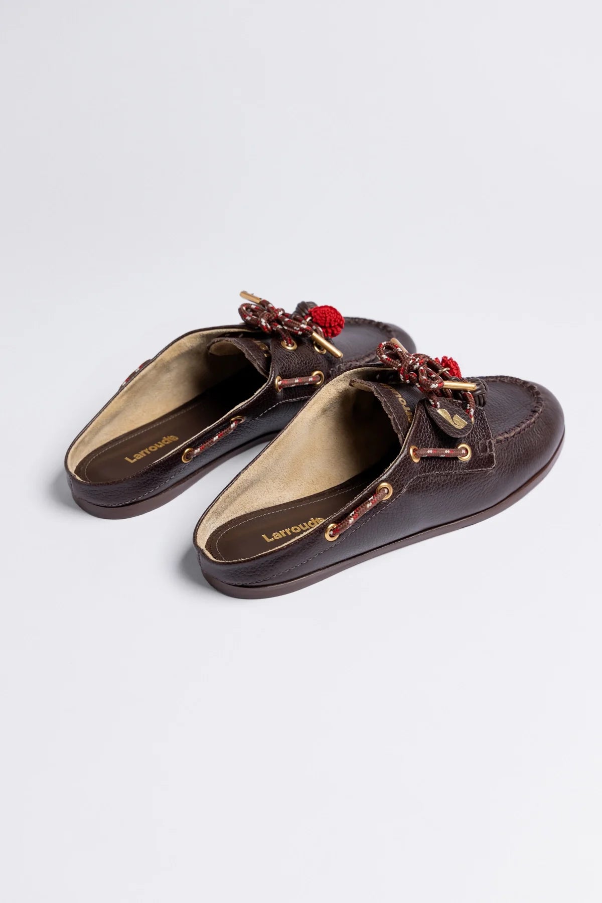 Larroude Cyprus Mule Brown Leather