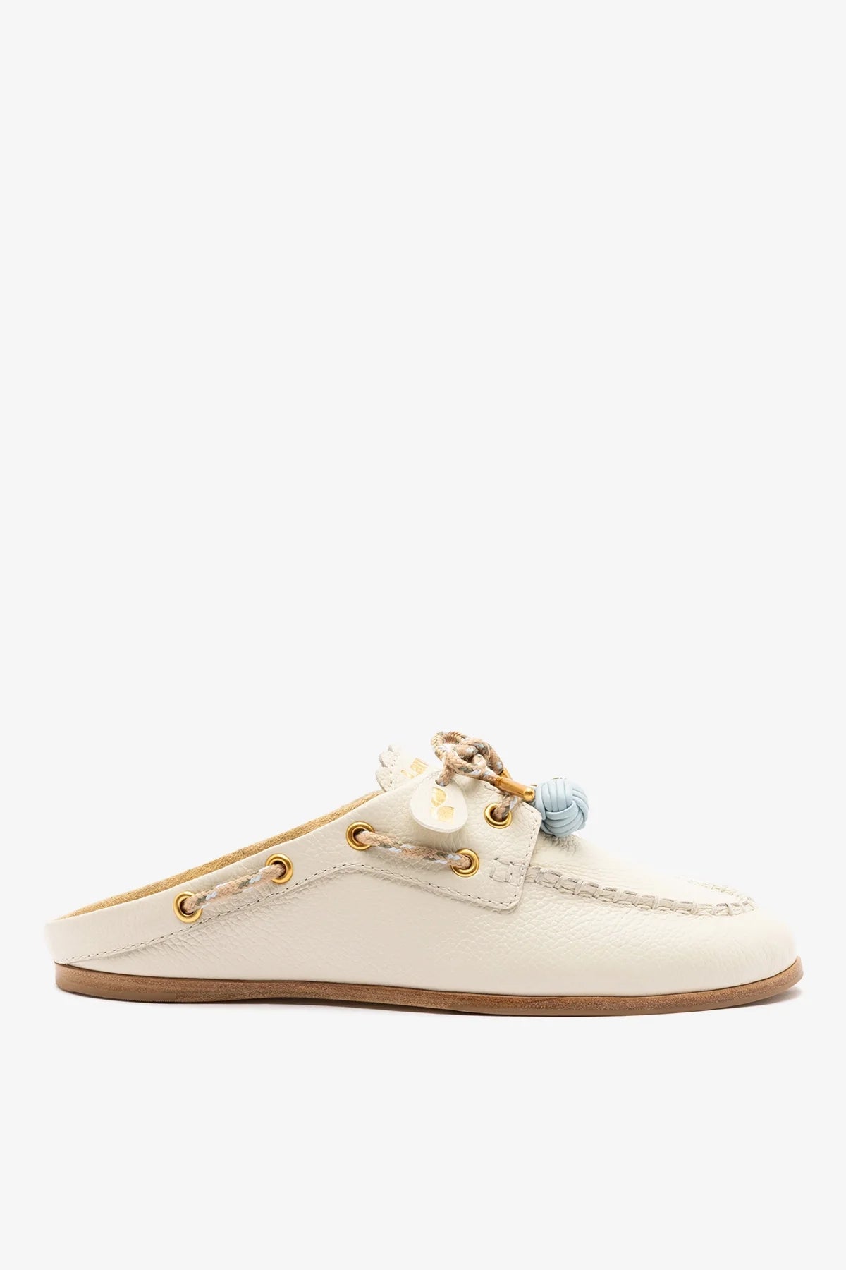 Larroude Cyprus Mule Ivory Leather