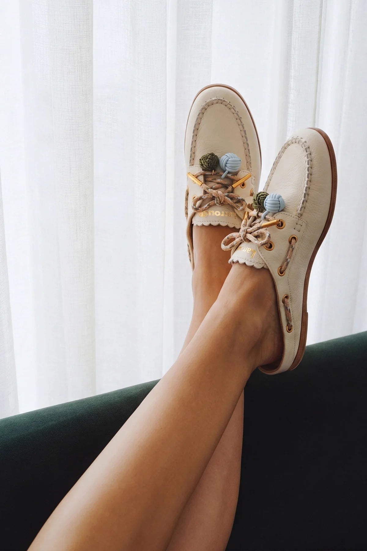 Larroude Cyprus Mule Ivory Leather