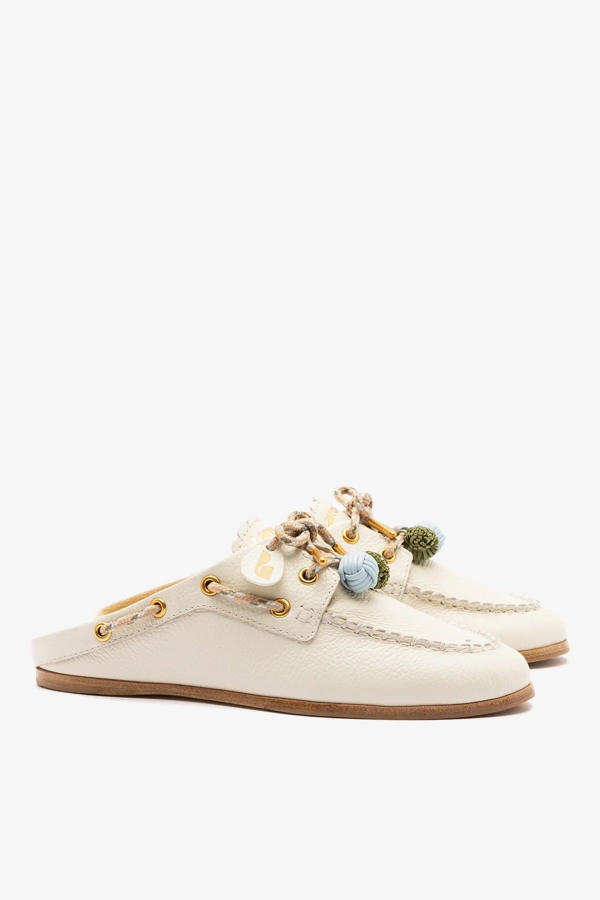 Larroude Cyprus Mule Ivory Leather