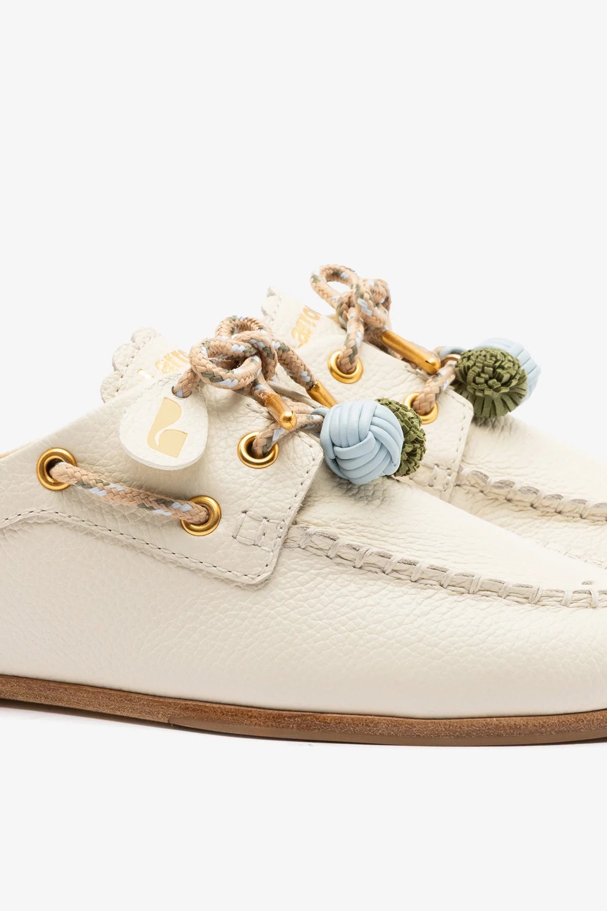 Larroude Cyprus Mule Ivory Leather