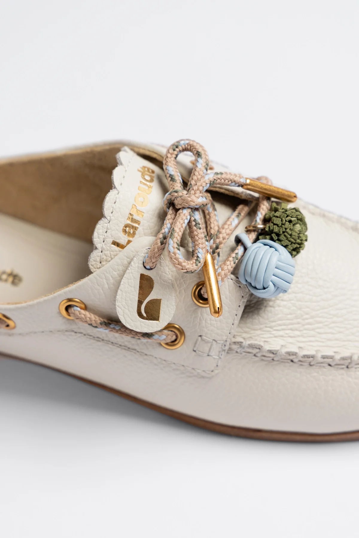 Larroude Cyprus Mule Ivory Leather