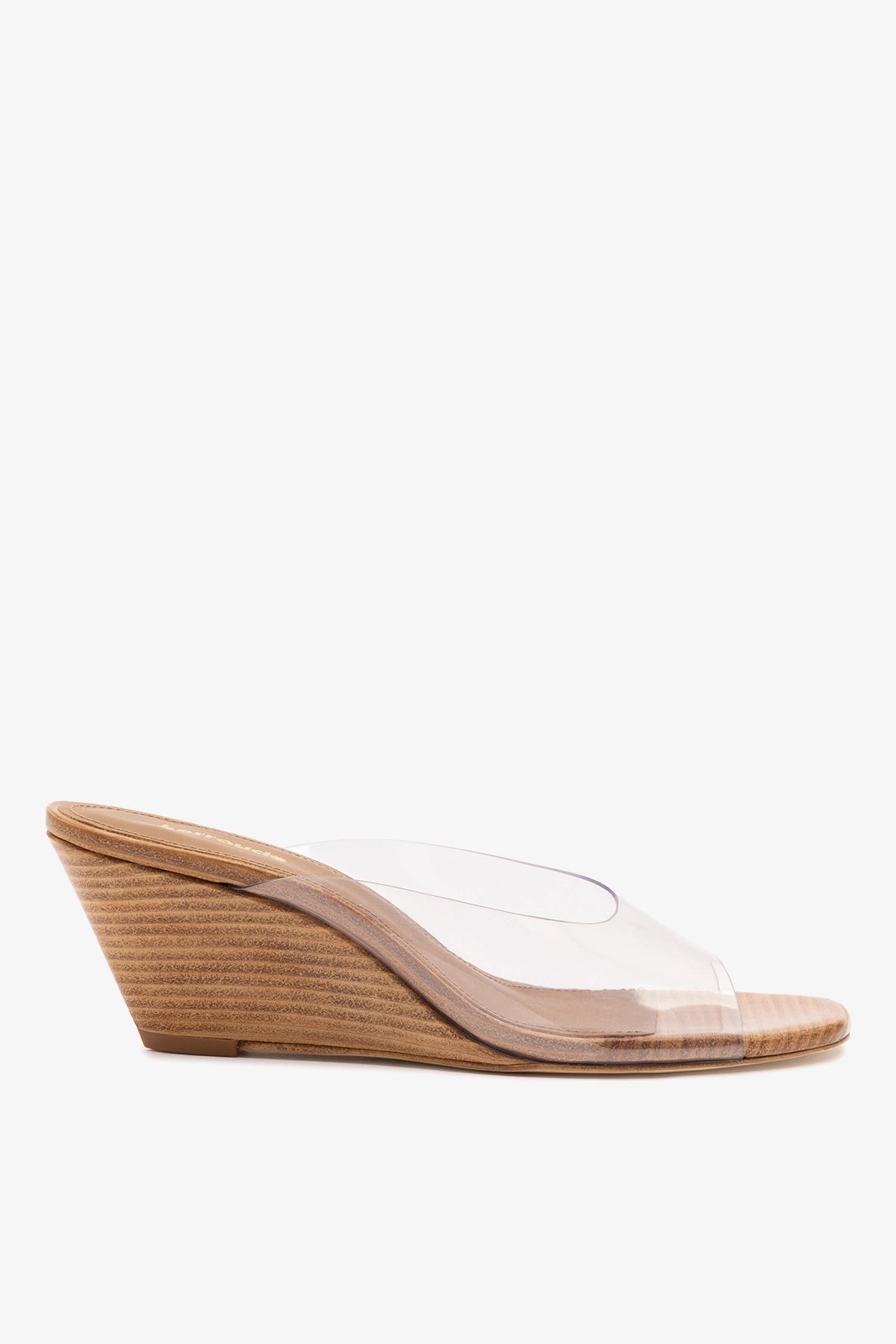 Larroude Vivi Wedge Mule In Clear Vinyl