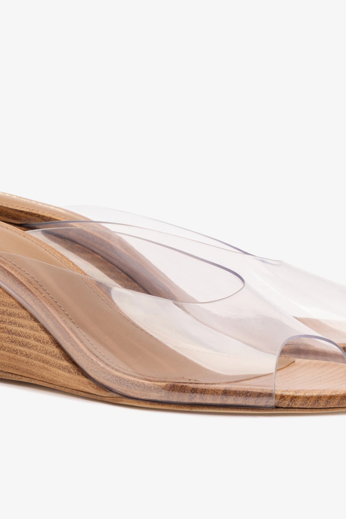 Larroude Vivi Wedge Mule In Clear Vinyl
