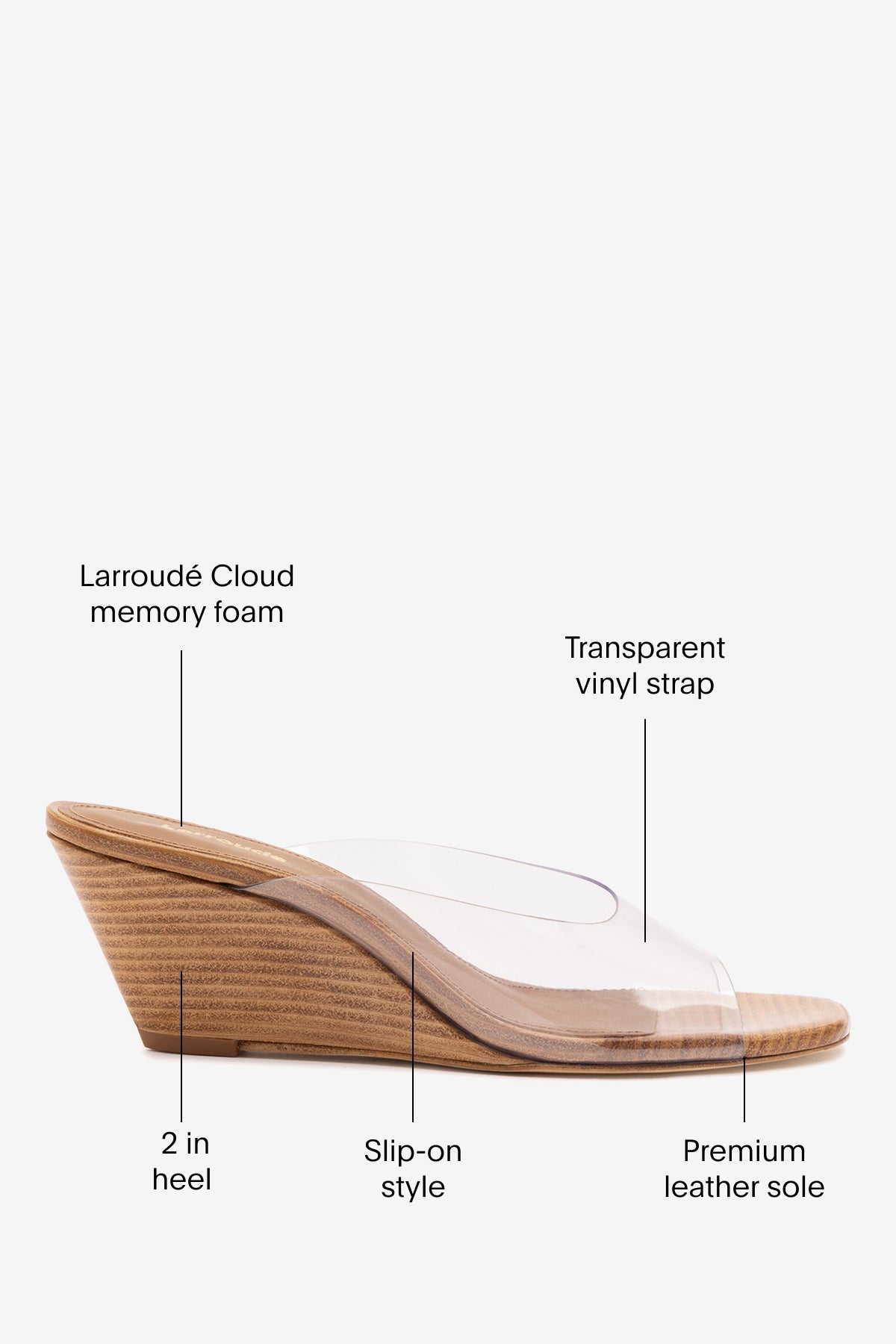 Larroude Vivi Wedge Mule In Clear Vinyl