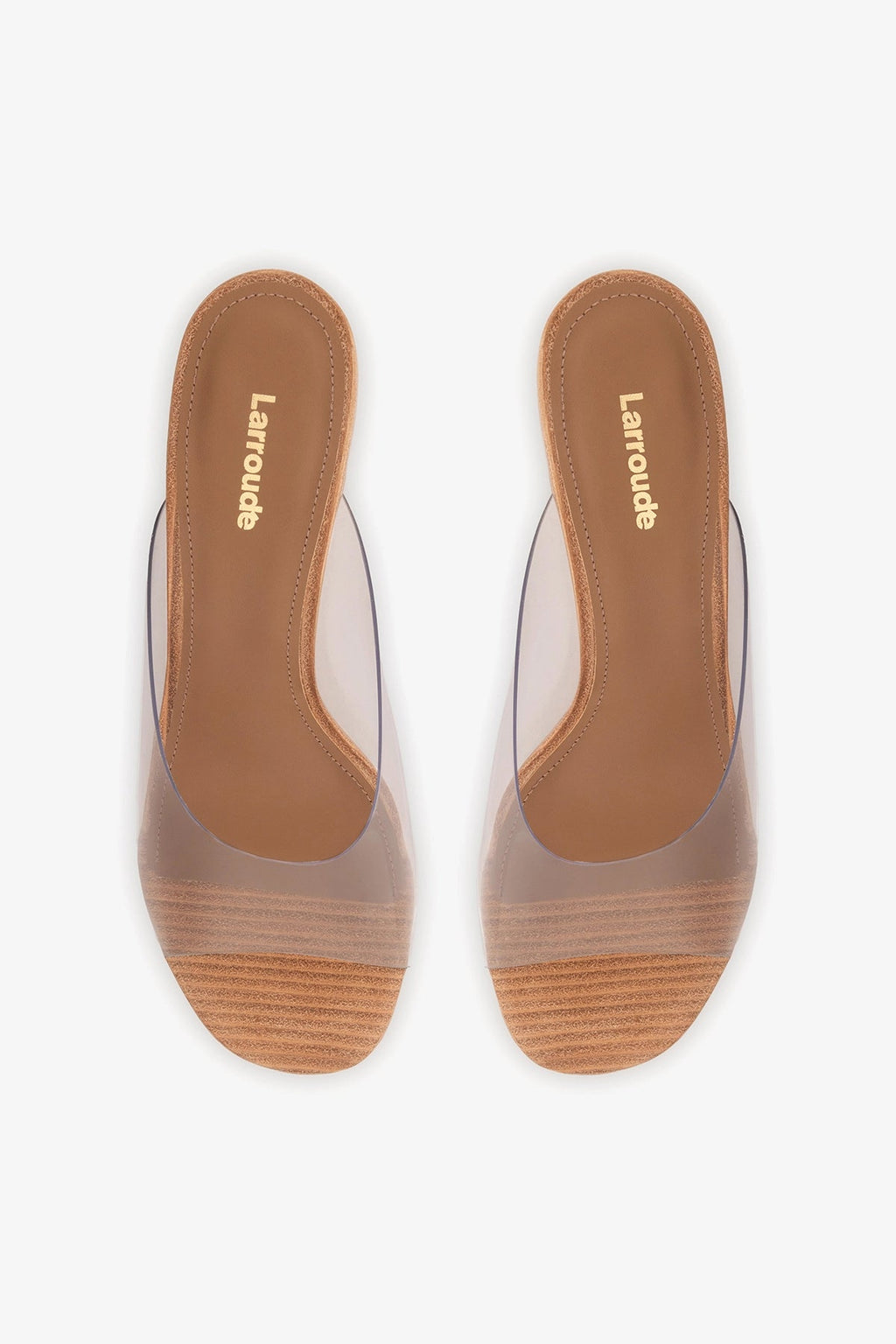 Larroude Vivi Wedge Mule In Clear Vinyl