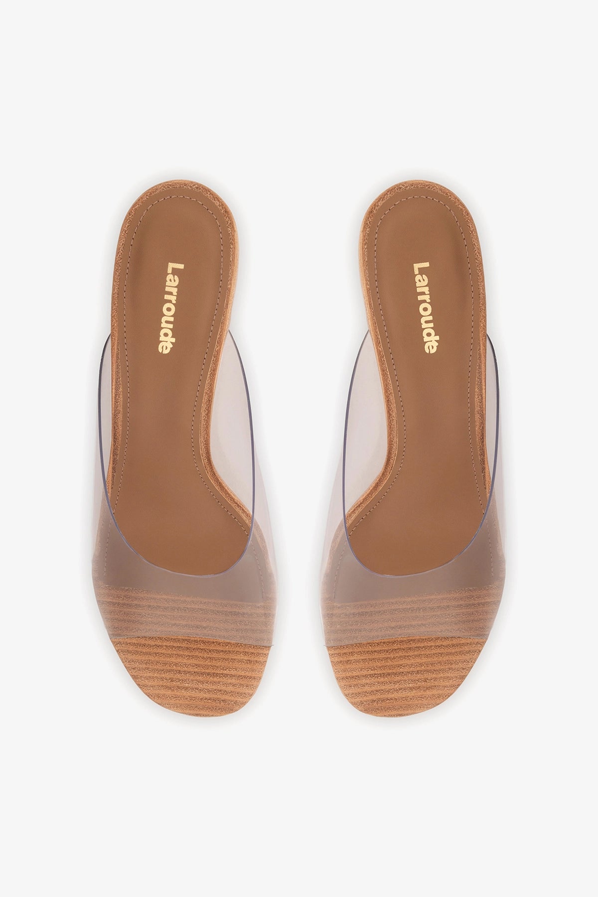 Larroude Vivi Wedge Mule In Clear Vinyl