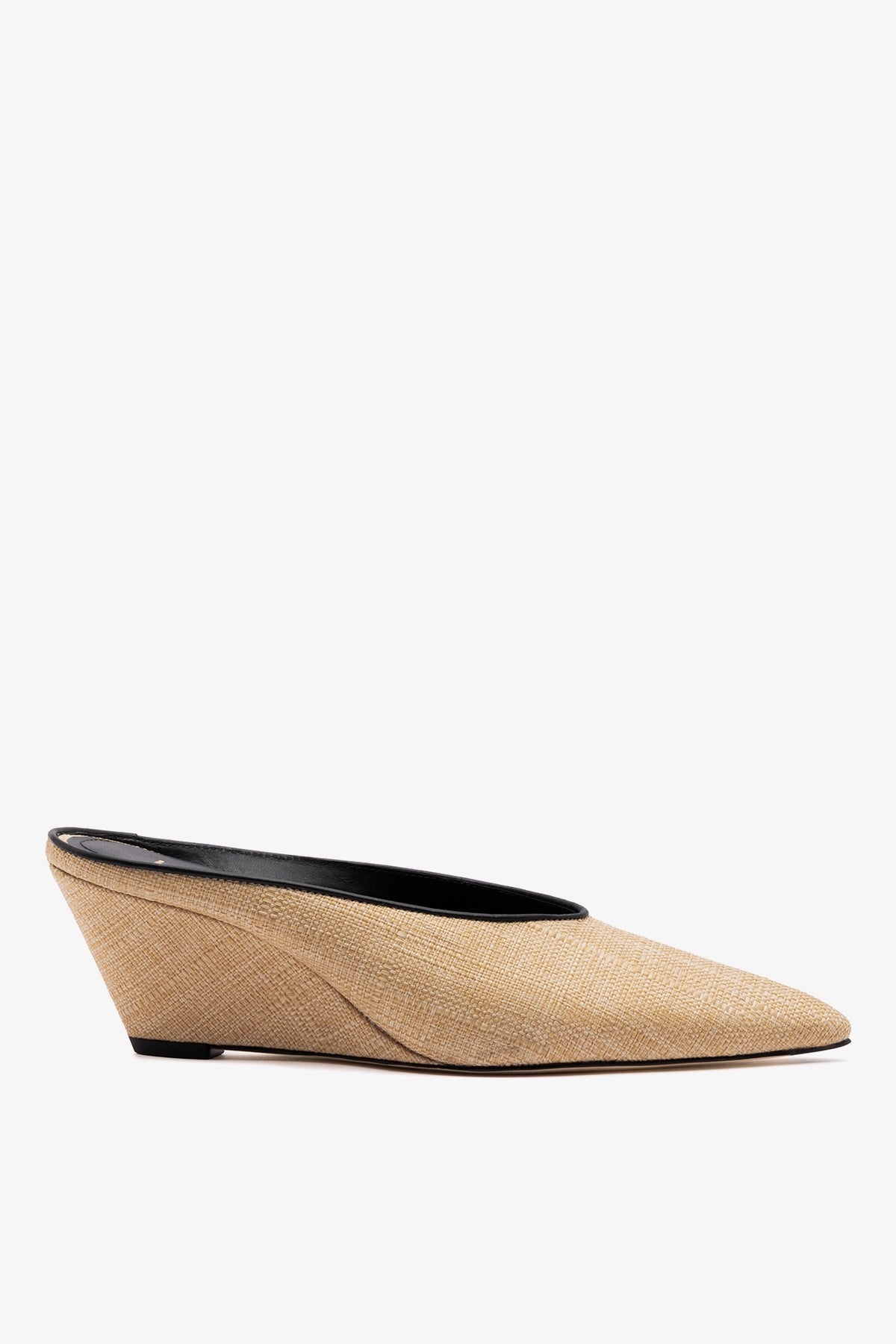 Larroude Loulou Mule Beige Raffia