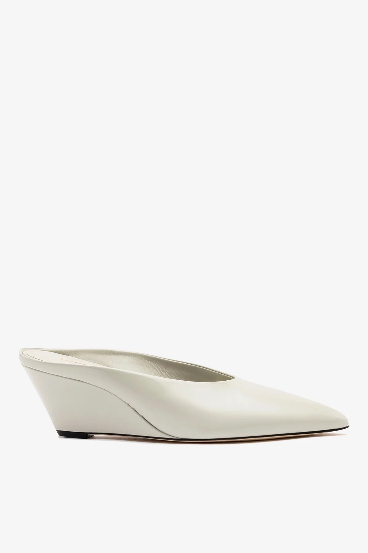 Larroude Loulou Mule Moon Gray Leather