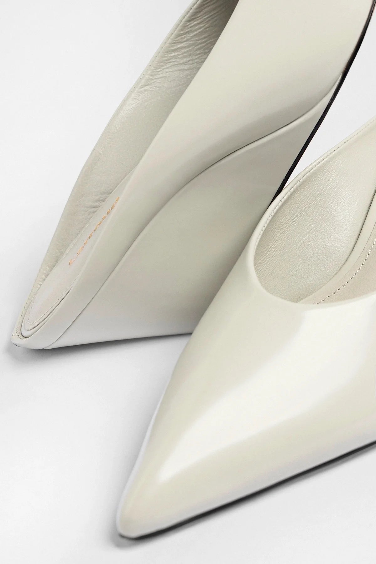 Larroude Loulou Mule Moon Gray Leather