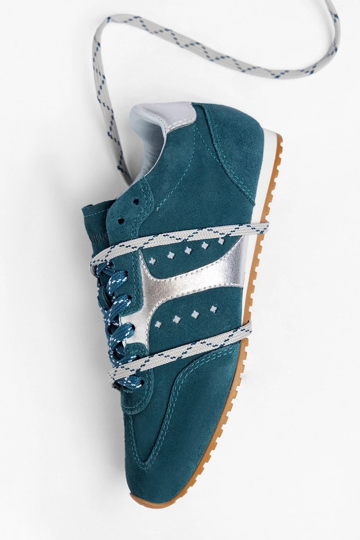 Larroude Stella Sneaker Teal Suede
