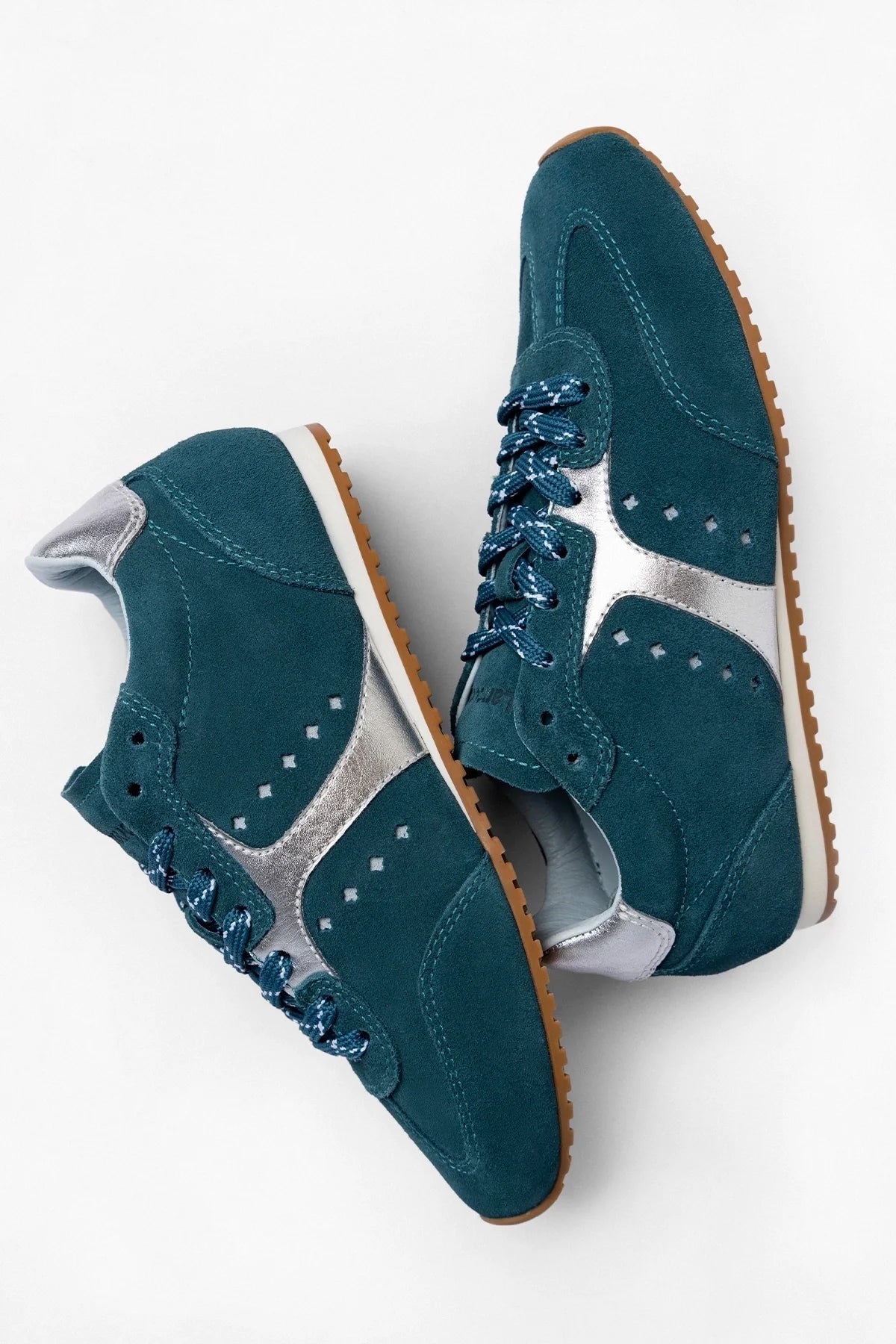 Larroude Stella Sneaker Teal Suede