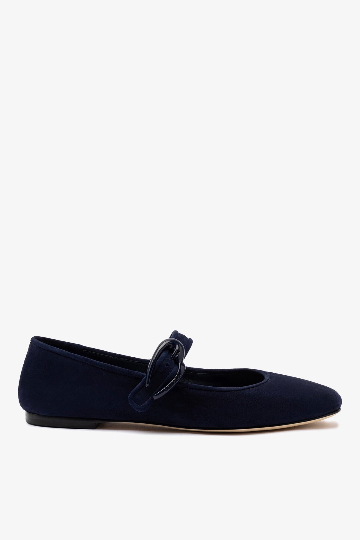 Larroude Verona Ballet Flat In Navy Suede