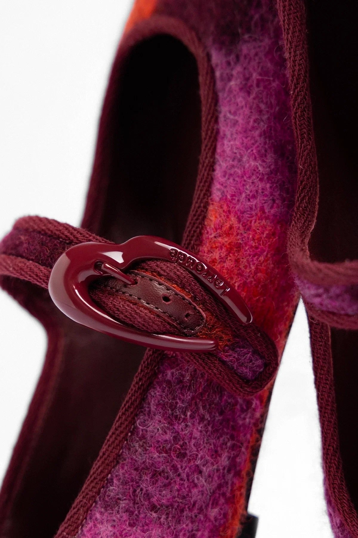 Larroude Verona Ballet Flat Plum Printed Felt