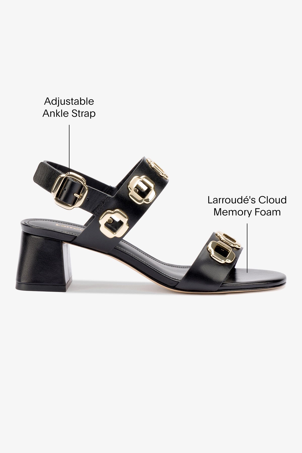 Larroude Milan Sandal In Black Leather