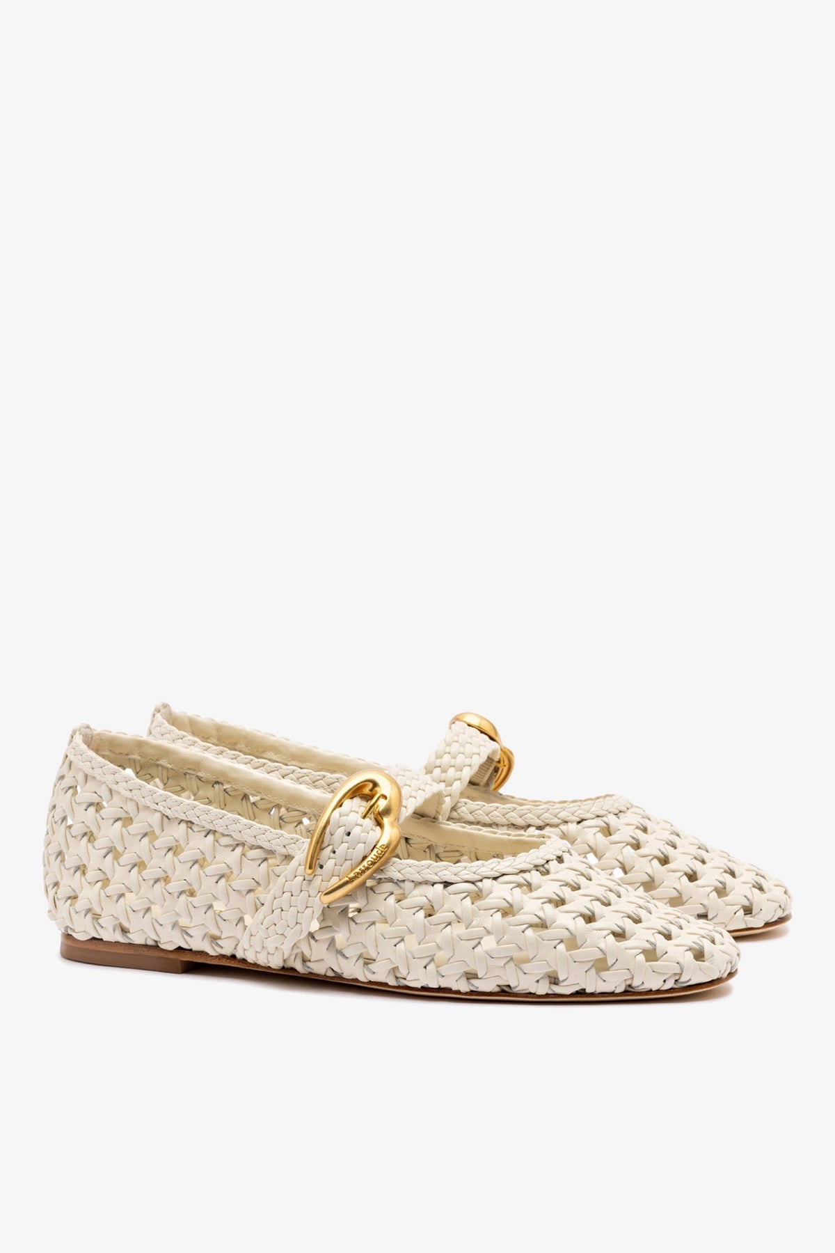 Larroude Verona New Macrame In Ivory Leather