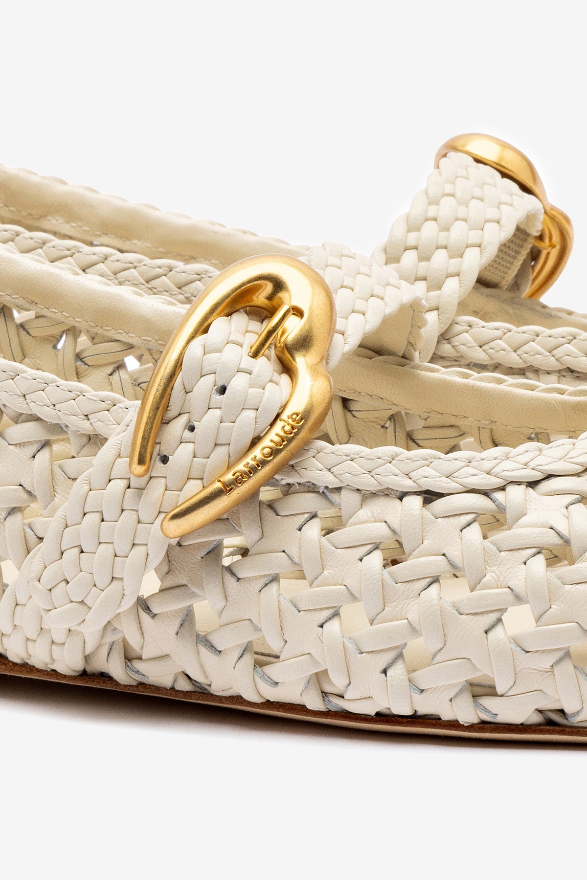 Larroude Verona New Macrame In Ivory Leather