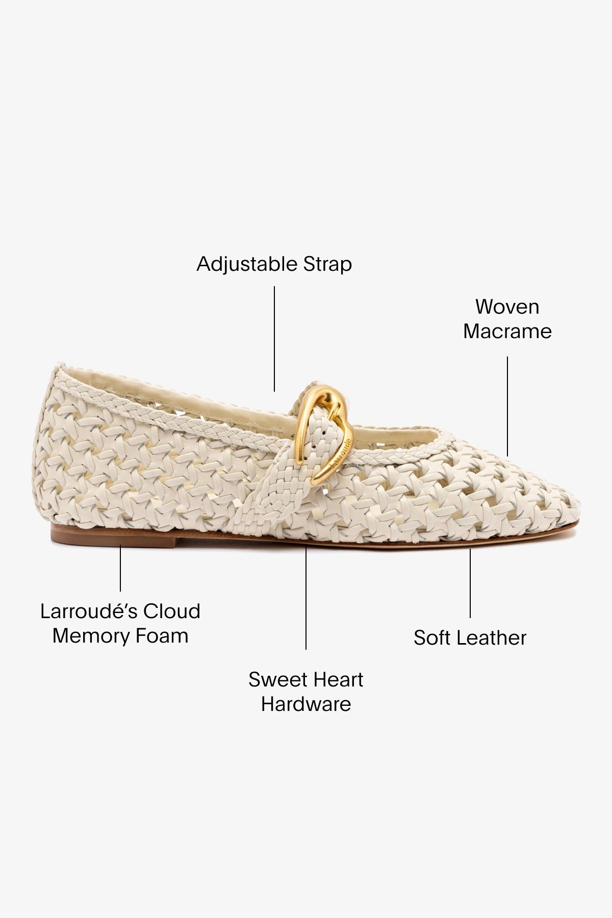 Larroude Verona New Macrame In Ivory Leather