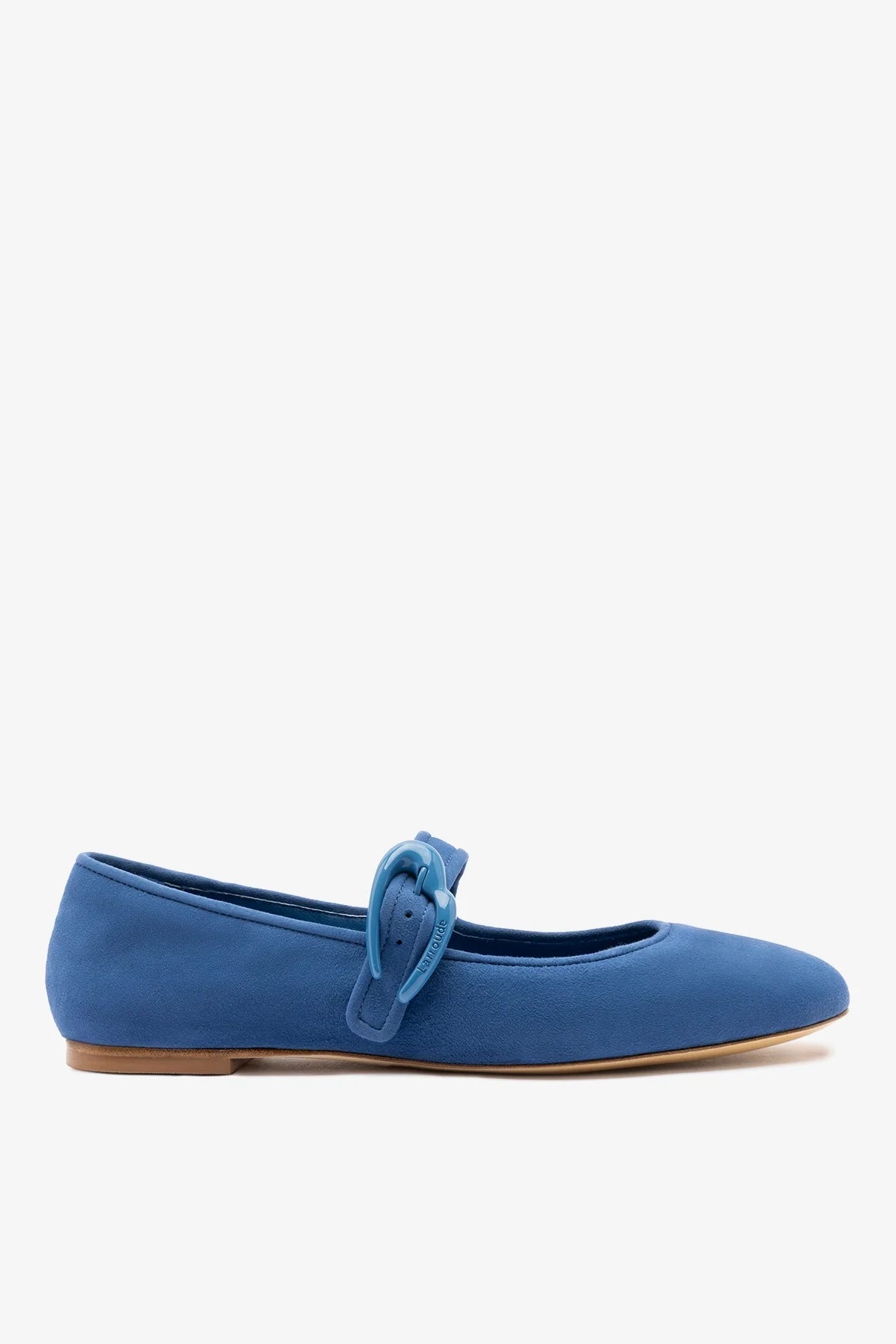 Larroude Verona Ballet Flat Blue Suede