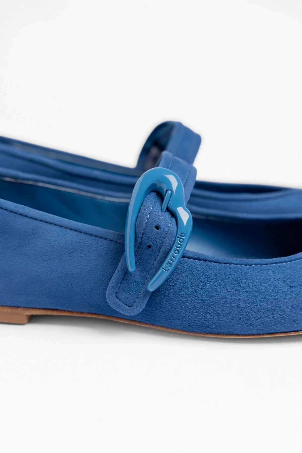 Larroude Verona Ballet Flat Blue Suede