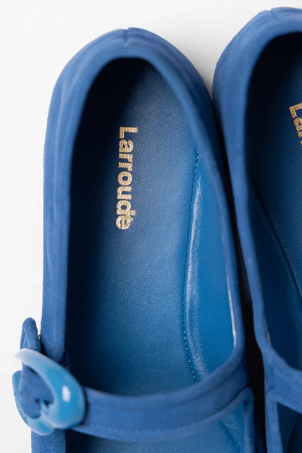 Larroude Verona Ballet Flat Blue Suede