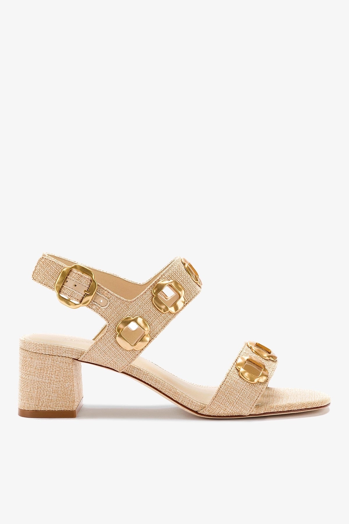 Larroude Milan Sandal In Beige Raffia