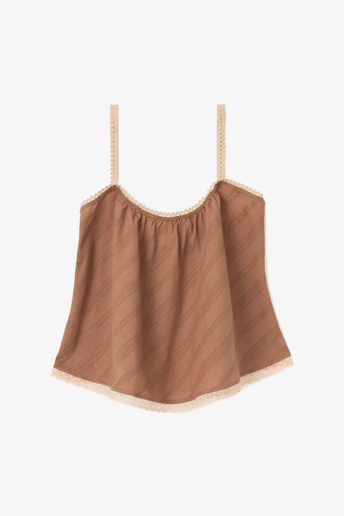 Larroude The Perfect Tank Top Mocha Striped Cotton