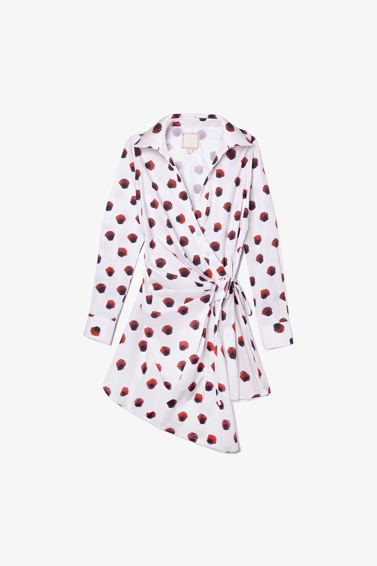 Larroude Sashi Wrap Dress White Floral Cotton