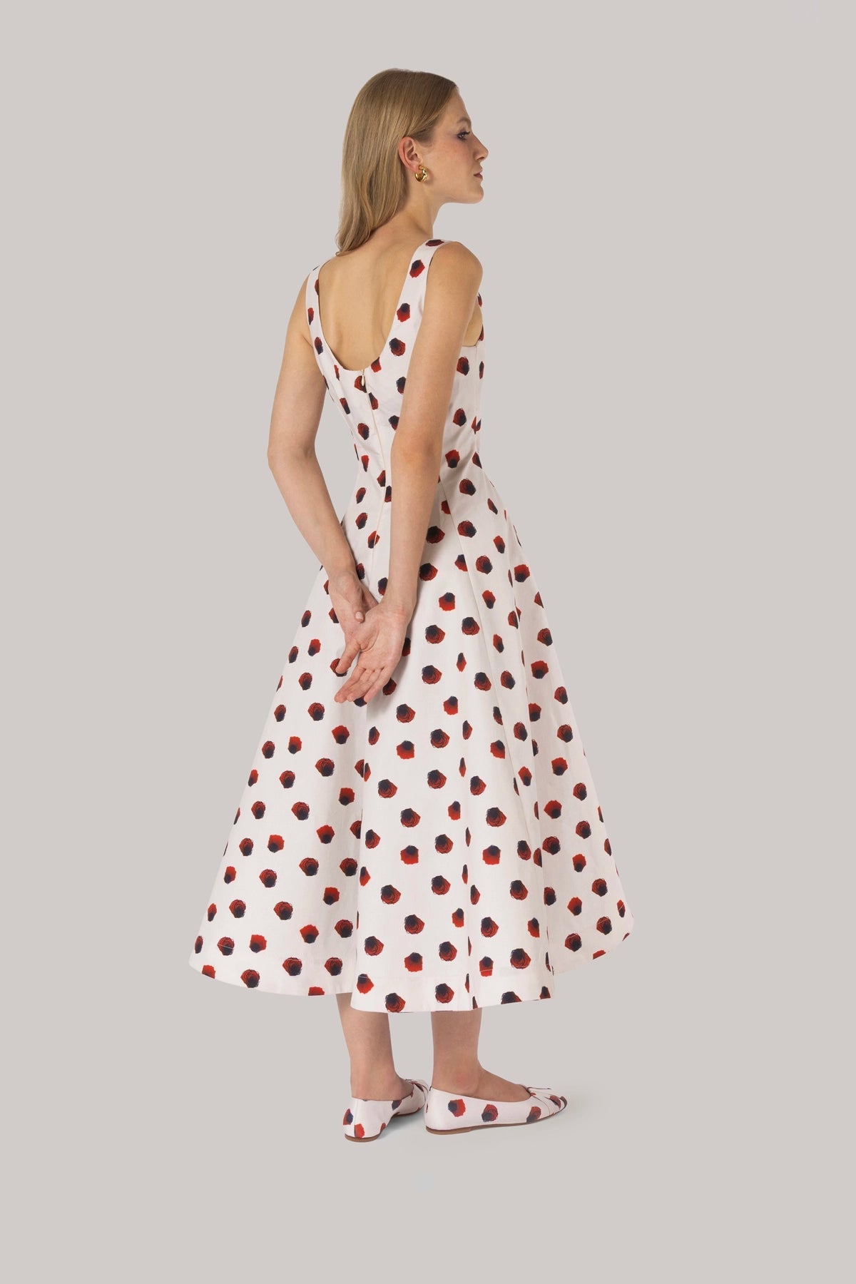 Larroude Sophia Dress White Floral Cotton