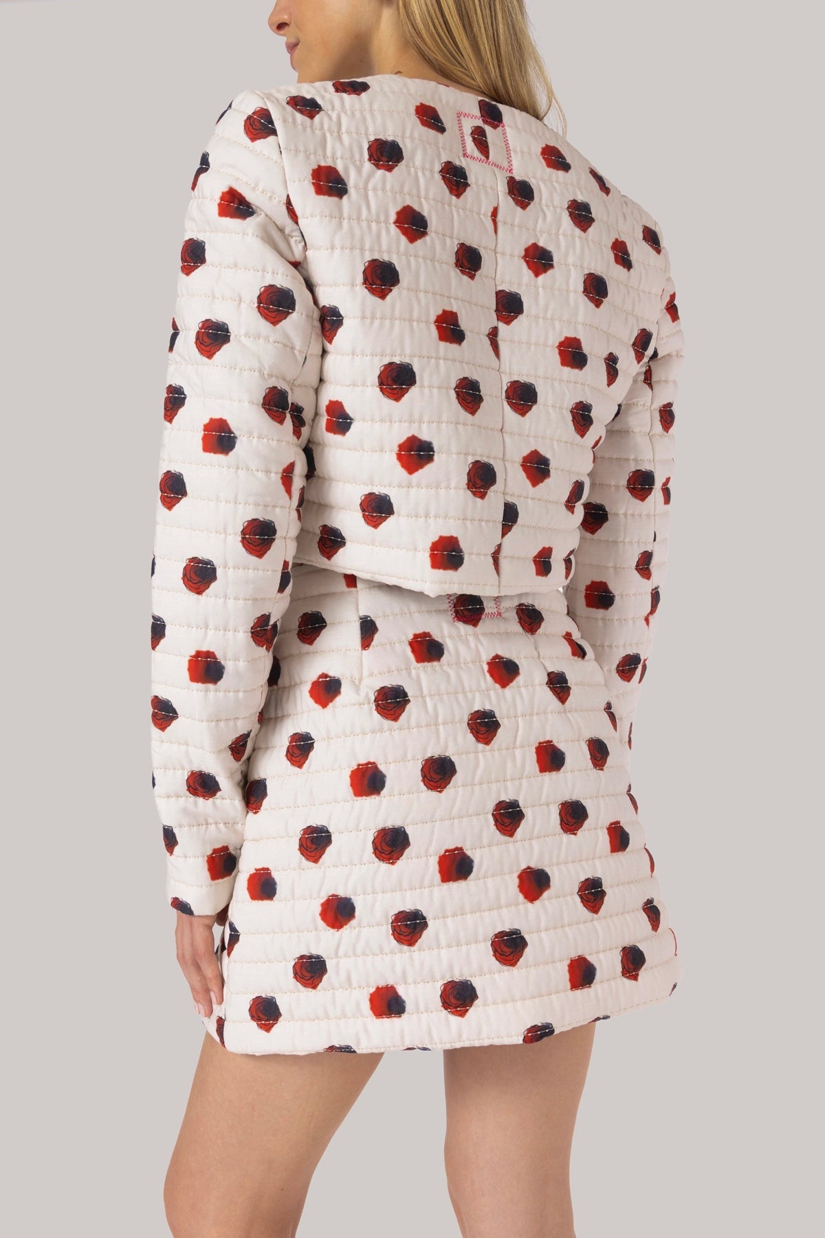 Larroude Marina Mini Skirt White Floral Cotton
