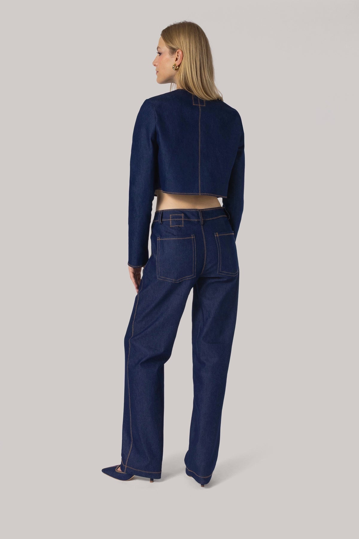 Larroude Carola Pant Blue Denim