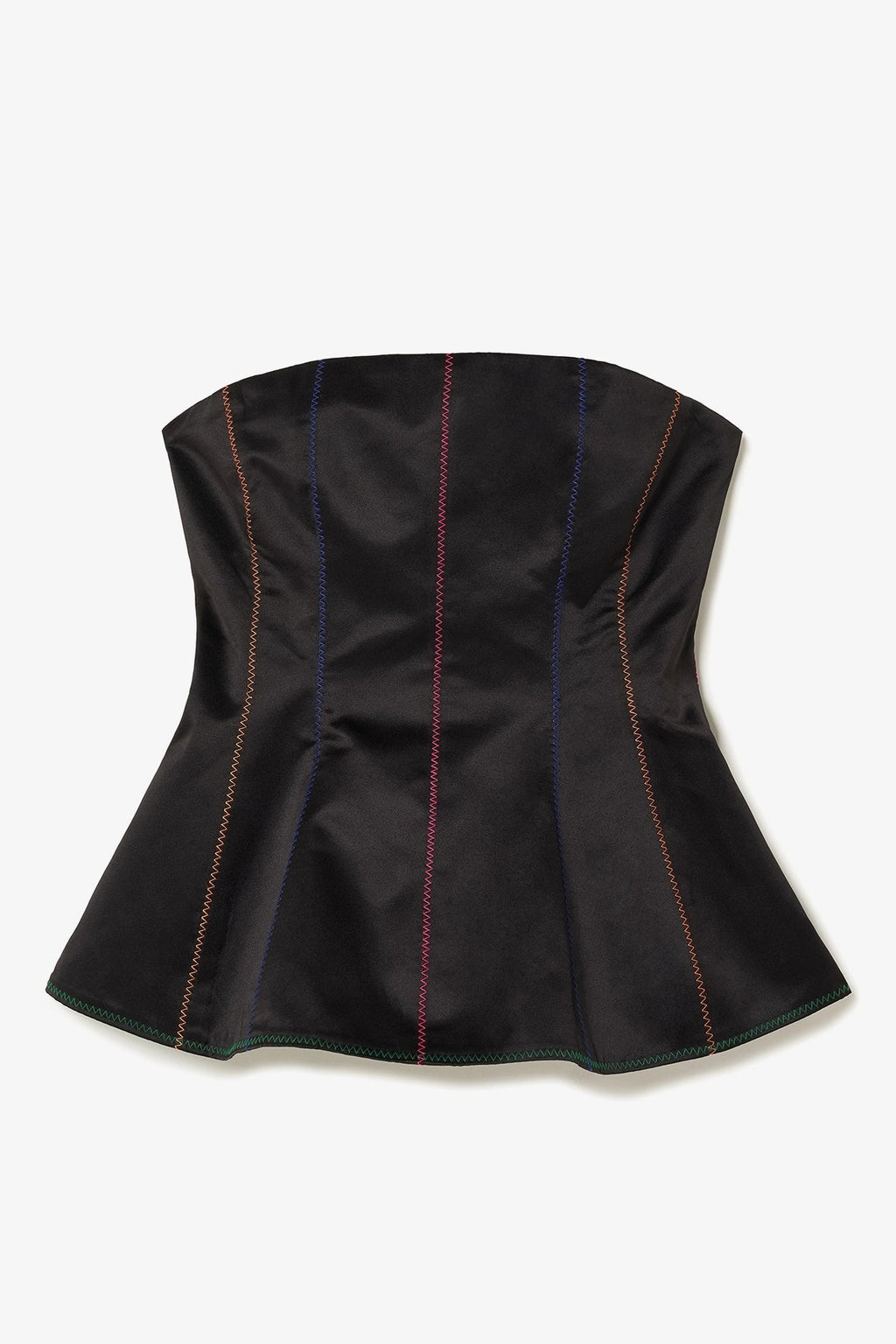 Larroude Claire Bustier Top In Black Satin