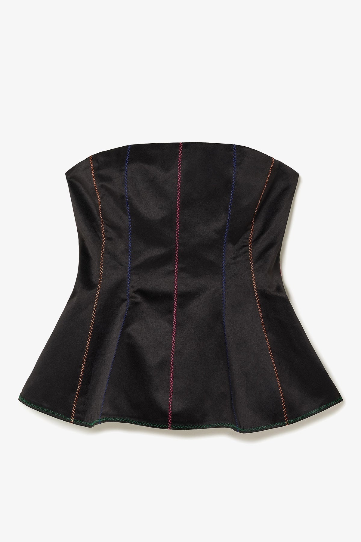 Larroude Claire Bustier Top In Black Satin